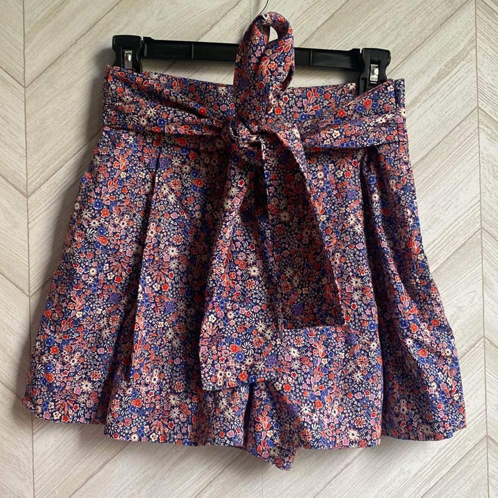 J. Crew tie waist high waisted shorts Liberty floral 0